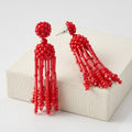 Inc Beaded Tassel Linear Earrings by Vanessa Jane