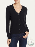 Aqua Cashmere V-Neck Cashmere Cardigan, Size XL by Vanessa Jane