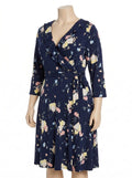 Leota Plus Felicity Floral-Print Faux-Wrap Dress, Size 3X by Vanessa Jane