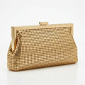INC International Concepts I.N.C. Khyler Mesh Frame Clutch Gold by Vanessa Jane