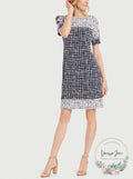 Jm Collection Printed Boat-Neck Sheath Dress, Size Large by Vanessa Jane