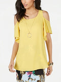 Thalia Sodi Cold-Shoulder Necklace Top, Size Small by Vanessa Jane