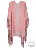 Rebecca Minkoff Womens Sweater One Shibori Paisley Ruana Wrap Pink One Size by Vanessa Jane