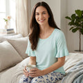 Hue Women's Solid Flounce-Sleeve Pajama Top, Size Small by Vanessa Jane