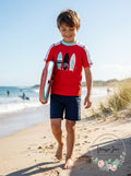 Laguna Little Boys Summer Stripe Swim Shirt, Size 7 by Vanessa Jane