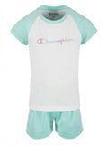 Champion Girls 2PC Mint Green Raglan Shirt Mesh Shorts Set Outfit, 3T by Vanessa Jane