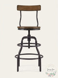Home Decorators Collection Hamrick Industrial Adjustable Height Bar Stool, Black by Vanessa Jane