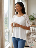 Kim and Cami Swing Lace Short Sleeve Tee, Size Small by Vanessa Jane