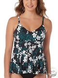 Swim Solutions Garden Confetti Underwire Babydoll Tankini Top, Size 8 by Vanessa Jane