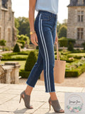 Style & Co Cropped Varsity-Stripe Jeans, Size 12 by Vanessa Jane