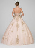 Dancing Queen Juniors Rhinestone Appliqué Gown, XL/Blush by Vanessa Jane