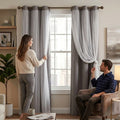 Lush Décor Solid and Sheer Layered 38 x 84 Blackout Curtain Set by Vanessa Jane