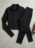 Lviefent Womens Lightweight Full Zip Running Jacket Slim Fit, Black, XL by Vanessa Jane