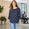 Charter Club Printed 3/4-Sleeve Blouse ,Size Large by Vanessa Jane