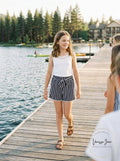 Monteau Big Girls Tie Waist and Pom Poms at Hem Shorts, Size XL by Vanessa Jane