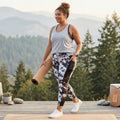Ideology Printed Mesh-Trimmed Ankle Leggings, Size XL by Vanessa Jane