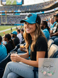 NFL Carolina Panthers Womens Sparkle Two Tone Clean Up Adjustable Hat, One Size by Vanessa Jane