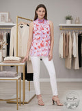 Calvin Klein Floral-Print Smocked-Neck Top, Size Large by Vanessa Jane