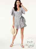 Miken Juniors Striped Wrap Swim Cover-Up, Size XL by Vanessa Jane