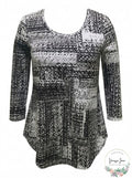 Jm Collection Abstract-Print Top,size Small by Vanessa Jane