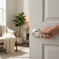 Kwikset Winston Privacy Door Lever Set with Round Rose from the SafeLock Series by Vanessa Jane