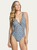 Michael Kors Mini Cherry Blossoms Deep v One Piece Swimsuit Size 4 by Vanessa Jane