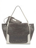 DKNY Gray Marled Ebony Knitted Large EW Top Handle Tote Handbag by Vanessa Jane