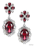 Charter Club Silver-Tone Red Stone and Crystal Drop Earrings by Vanessa Jane