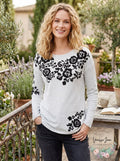 International Concepts Women's Embroidered Sweatshirt, Size Medium by Vanessa Jane
