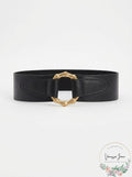I.N.C. Bamboo Buckle Faux Leather Stretch Belt, Size M-L by Vanessa Jane