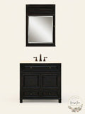 Sunny Wood BH2635m Barton Hill 26in Single Door Medicine Cabinet – Black by Vanessa Jane