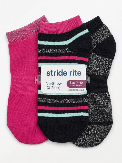 Stride Rite No-Show (3-Pack) Assorted, Size Shoe, Size 7-10 Kids Shoes by Vanessa Jane