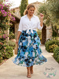 INC International Concepts Plus Size Printed Tiered Skir,t Size 20W by Vanessa Jane