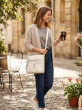International Concepts Riverton Small Messenger Crossbody - Vanilla/Silver by Vanessa Jane