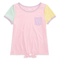 Epic Threads Big Girls Colorblocked Tie-Front T-Shirt, Large by Vanessa Jane