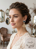 Thalia Sodi Gold-Tone Rose-Cross and Heart Stud Drop Earrings by Vanessa Jane