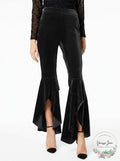 INC International Concepts I.N.C. Velvet Split-Ruffle Leg Pants by Vanessa Jane