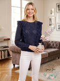 INC Ruffled Eyelet Top, Size XL by Vanessa Jane