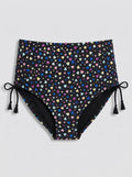 Salt + Cove Juniors Hearts Printed High-Waist Bikini Bottoms, Size Medium by Vanessa Jane