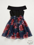 B Darlin Juniors' Off-The-Shoulder Chiffon-Skirt Dress, Size 9/10 by Vanessa Jane