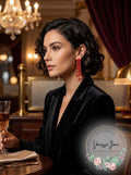 Thalia Sodi Gold-Tone Stone Triple-Row Linear Drop Earrings by Vanessa Jane