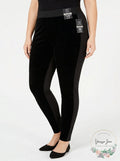 I.n.c. Shaping Plus Size Velvet & Stretch Leggings, Size 2X by Vanessa Jane