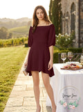 Bar III Burgundy Kimono Sleeve Off Shoulder Fit & Flare Formal Dress, Size 10 by Vanessa Jane