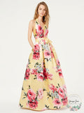 Teeze Me Juniors Floral-Print Halter Gown, Size 5 by Vanessa Jane