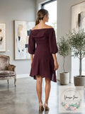 Bar III Burgundy Kimono Sleeve Off Shoulder Fit & Flare Formal Dress, Size 10 by Vanessa Jane