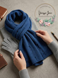 Aqua Distressed Cashmere Scarf by Vanessa Jane