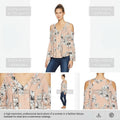 Blu Pepper Womens Cold Shoulder Button Down Top, Size Large by Vanessa Jane