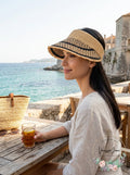 I.n.c. Printed Tweed Stripe Frayed Edge Visor by Vanessa Jane