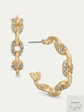 Charter Club Small Gold-Tone Pave Link Small Hoop Earrings by Vanessa Jane