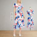 Alfani Printed Asymmetrical Wrap Dress,Size 6 by Vanessa Jane